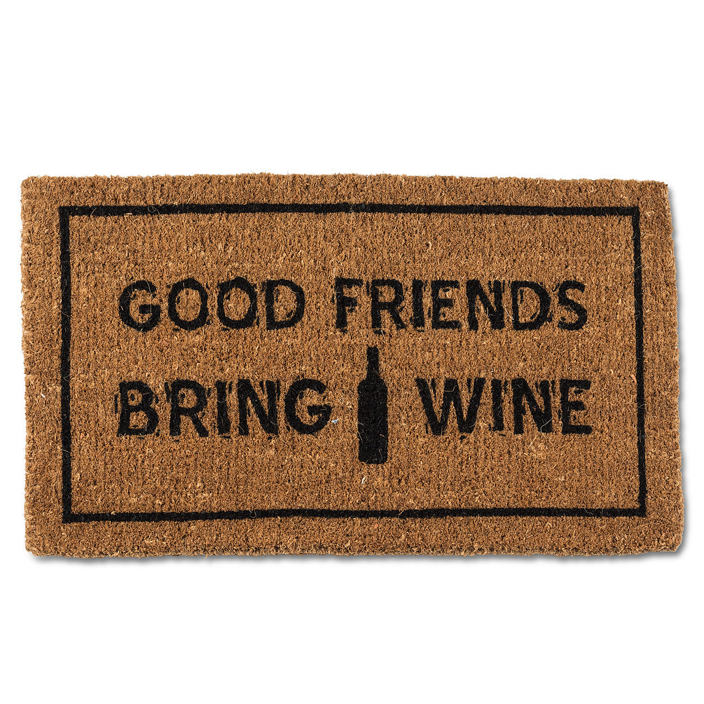 Good Friends Bring Wine” Doormat