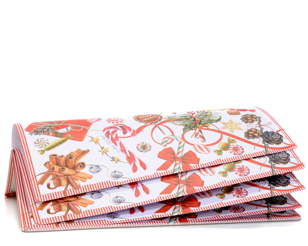 MICHEL DESIGN WORKS, PEPPERMINT PAPER PLACEMATS