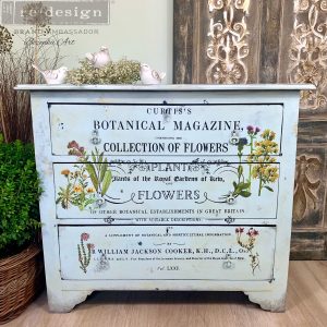 RE·DESIGN WITH PRIMA DECOR TRANSFERS® – BOTANICAL MAGAZINE – TOTAL SHEET SIZE 24″X35″, CUT INTO 3 SHEETS