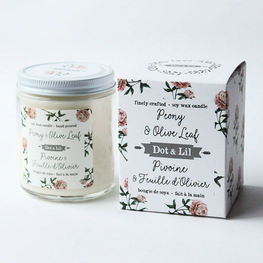 DOT & LIL, PEONY & OLIVE LEAF SOY CANDLE